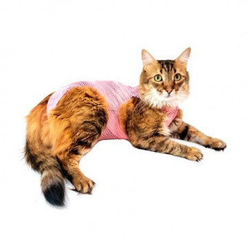 Roupa Pós Castração Pet Med Ultralight Color Geo para Gatos - Rosa